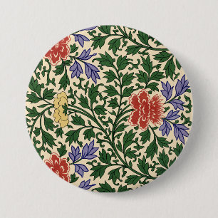 Vintage Owen Jones Chinoiserie Peony Pattern 7.5 Cm Round Badge