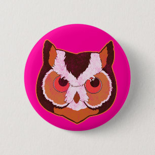 Vintage Owl 6 Cm Round Badge
