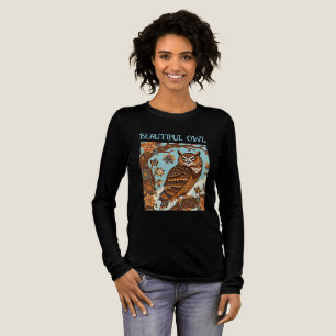 Vintage Owl and Batik Forest T-Shirt Tri-Blend Shirt