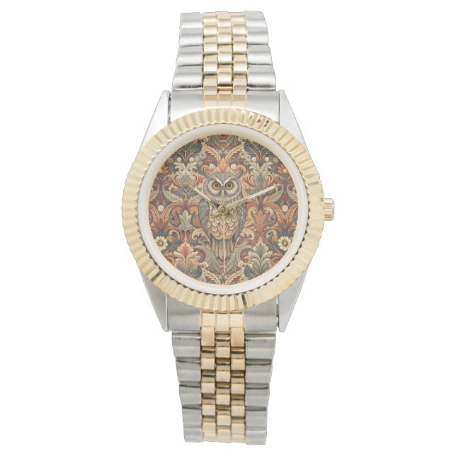 Vintage Owl Art Style Morris Watch (Front)