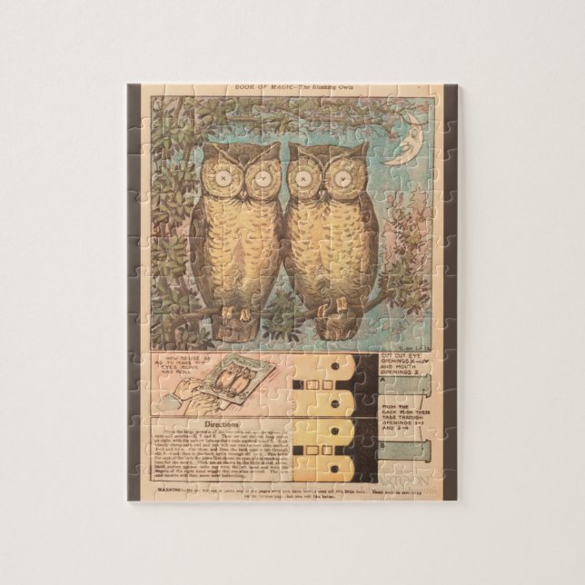Vintage owl cute fall craft  jigsaw puzzle (Vertical)