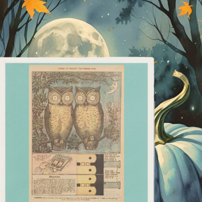 Vintage owl cute fall kid's craft illustration  napkin (Creator Uploaded)