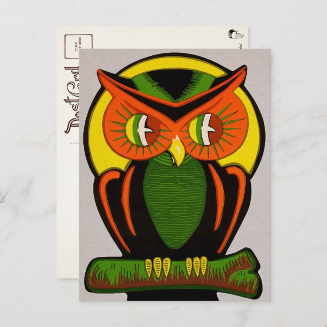 Vintage Owl Decoration Postcard (Front/Back)