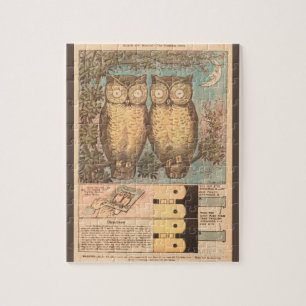 Vintage owl fall craft jigsaw puzzle