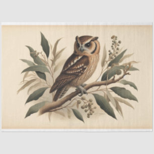 Vintage Owl Fauna Flora Decoupage Tissue Paper
