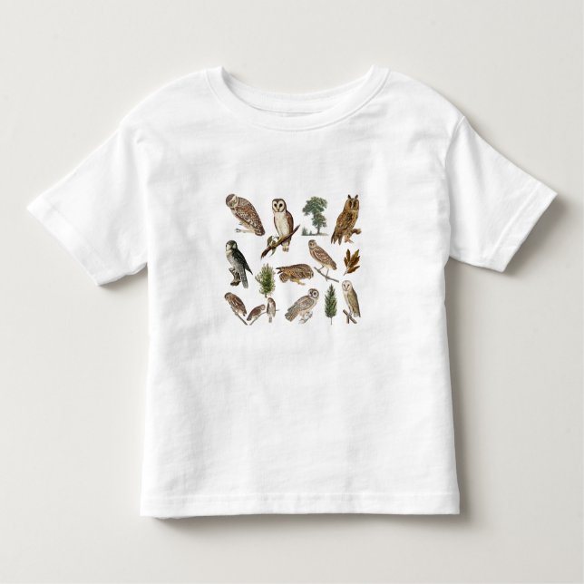 Vintage Owl Forest Pattern  Toddler T-Shirt (Front)