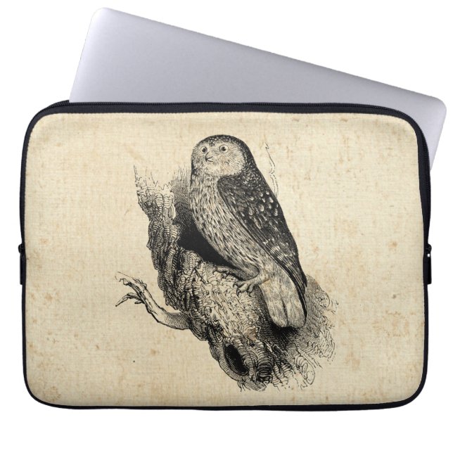 Vintage Owl Laptop Sleeve (Front)