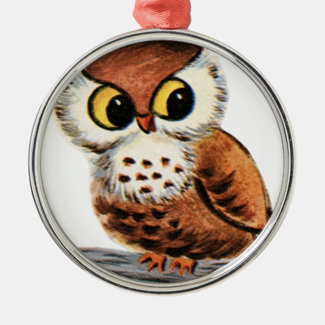 Vintage Owl Metal Tree Decoration (Front)