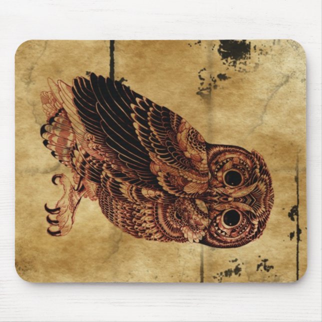 Vintage Owl Mouse Pad (Front)
