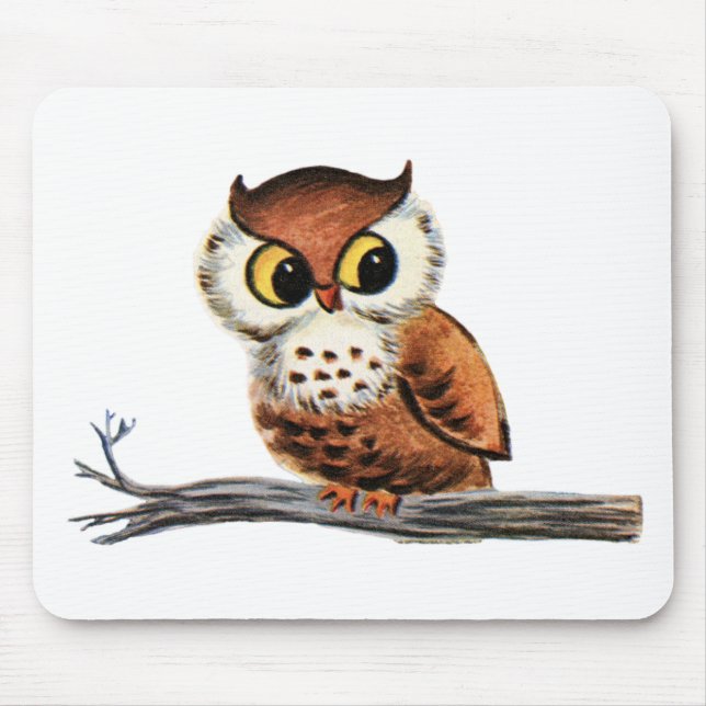 Vintage Owl Mouse Pad (Front)
