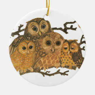 Vintage Owl Print Ornament