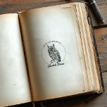 Vintage Owl Script From the Library Of Rubber Stamp<br><div class="desc">This vintage "From the Library Of" rubber stamp features a owl with custom name.</div>