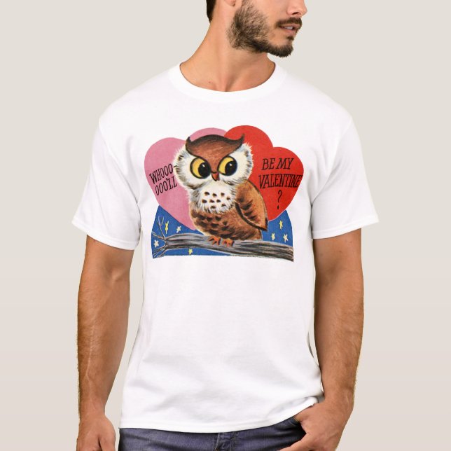 Vintage Owl Valentine T-Shirt (Front)