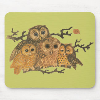 Vintage Owls Mouse pad