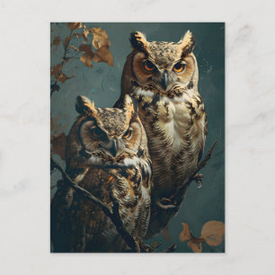 Vintage Owls Postcard