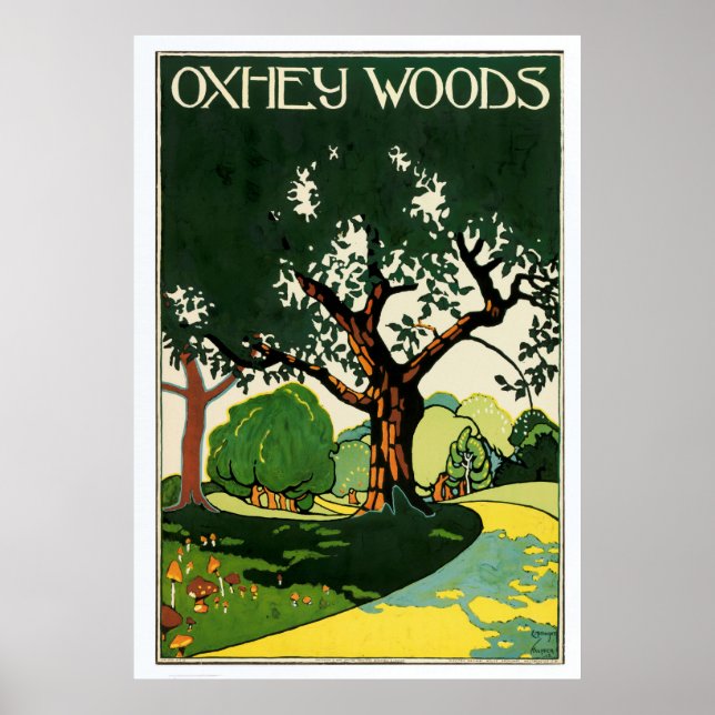 Vintage Oxhey Woods by Edward McKnight Kauffer Poster (Front)