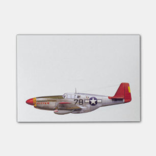 Vintage P-51 Mustang Tuskegee Airmen World War II Post-it Notes