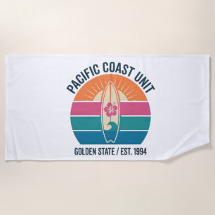 Vintage Pacific Coast Surf Beach Towel