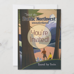 Vintage Pacific Northwest Travel Poster 1925 Train Invitation