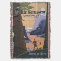 Vintage Pacific Northwest Travel Poster 1925 Train