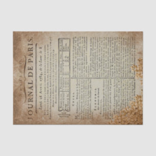 Vintage Page Out of Journal de Paris Tissue Paper
