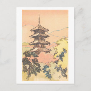 Vintage Pagoda, Nara, Japan Postcard