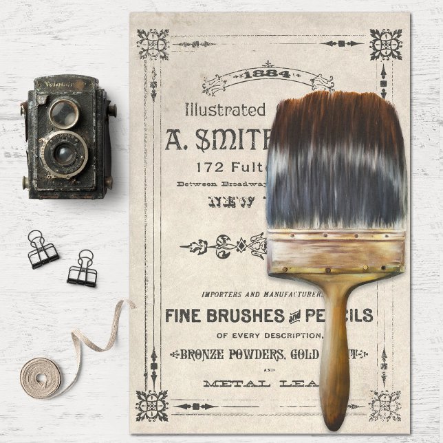 Vintage Paintbrush Decoupage Tissue Paper (Creator Uploaded)