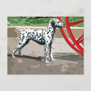 vintage painted dalmatian postcard