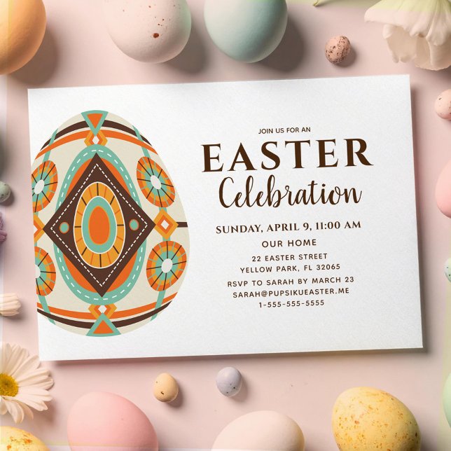 Vintage Painted Easter Egg Invitation (Creator Uploaded)