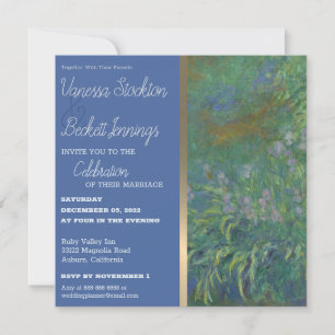 Vintage Painted Foliage Monet Wedding Invitation