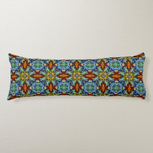 Vintage Painted Glass in Blues and Greens Pattern