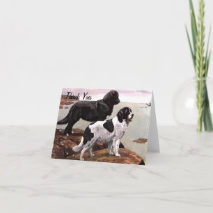 Vintage Painted Newfoundland Thank You Note Card