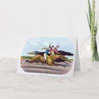 Vintage Painting Of A Horse Race Scene, Horses
