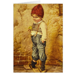 Vintage Painting of Hansel Holding an Apple