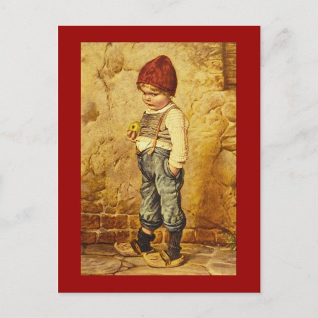 Vintage Painting of Hansel Holding an Apple Postcard (Front)