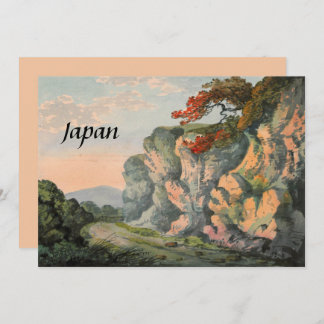 Vintage Painting of Japan Countryside Souvenir Card