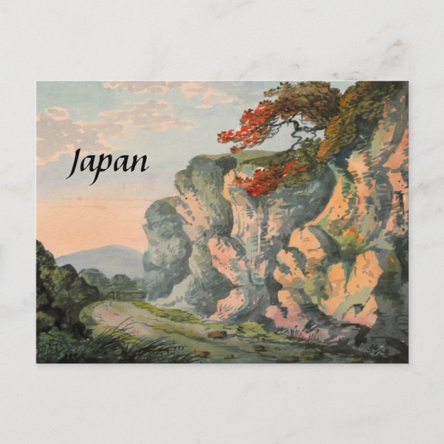 Vintage Painting of Japan Countryside Souvenir  Postcard (Front)