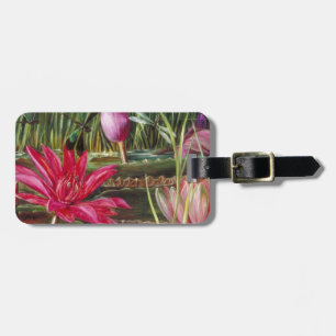Vintage Painting Pink Blossoms Flowers Luggage Tag
