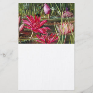 Vintage Painting Pink Blossoms Flowers Stationery