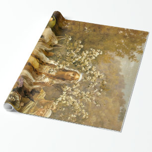 Vintage Painting Queen Guinevere's Maying Wrapping Paper