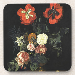 Vintage painting Still Life with Flowers Coaster
