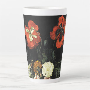 Vintage painting Still Life with Flowers Latte Mug