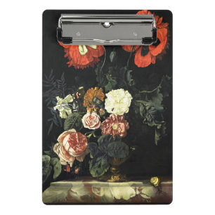 Vintage painting Still Life with Flowers  Mini Clipboard