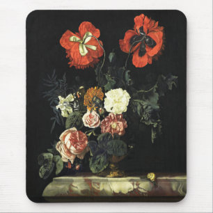 Vintage painting Still Life with Flowers Mouse Pad