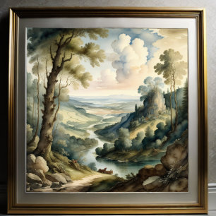 Vintage Painting Style Landscape Poster