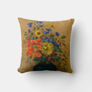 Vintage painting Wildflowers Cushion