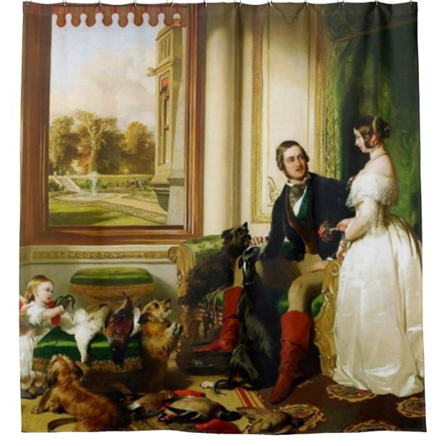 VINTAGE PAINTINGS SHOWER CURTAIN (Front)