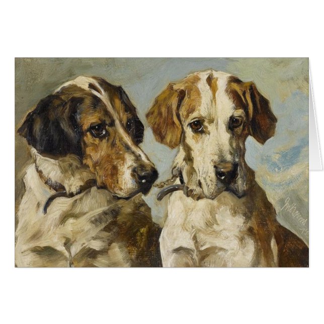 Vintage - Pair of Foxhound Dogs, (Front Horizontal)