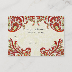 Vintage Paisley Damask Table Place Cards