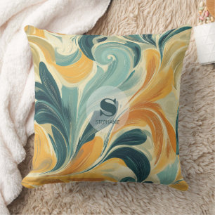 Vintage Paisley-Inspired Leaf Pattern (1) Cushion